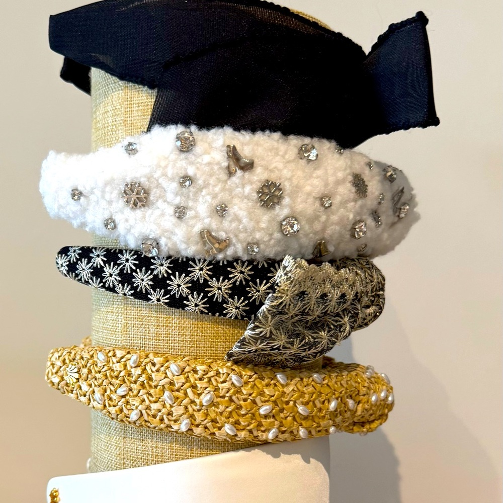 Lele Sadoughi Black, White, Gold Headband Collection